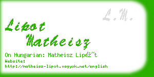 lipot matheisz business card